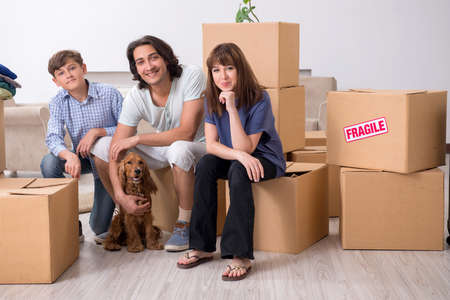 Young family moving to new flat