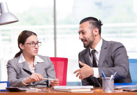 Woman and man in the business concept