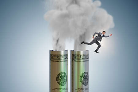 Businessman in carbon pricing concept