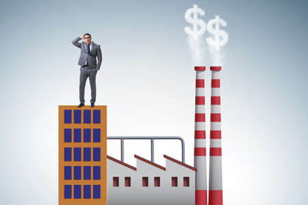 Businessman in carbon tax conceptの写真素材