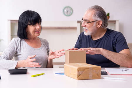Old couple doing the online shopping