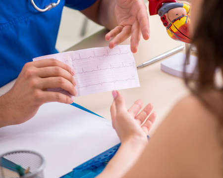 Young patient visiting doctor cardiologistの写真素材