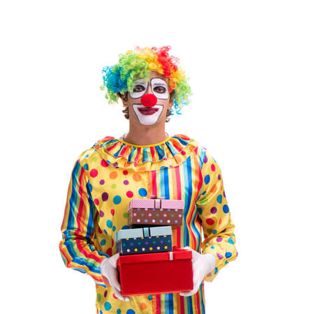 The funny clown isolated on white background