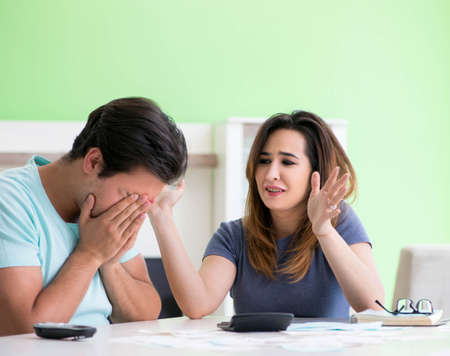 Young family struggling with personal financeの写真素材