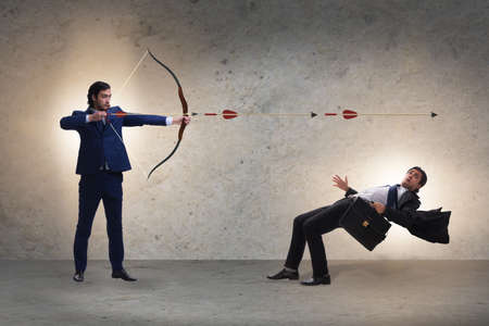 Business competition concept with businessman and bowの写真素材