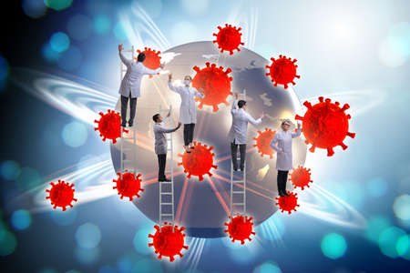 Coronavirus covid-19 pandemic concept with doctor
