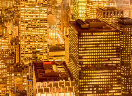 View of New York Manhattan during the sunset hoursの写真素材