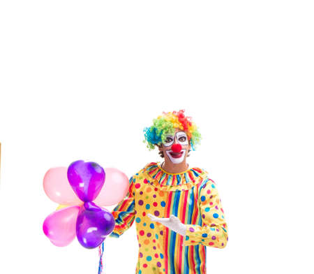 Funny clown isolated on white backgroundの写真素材