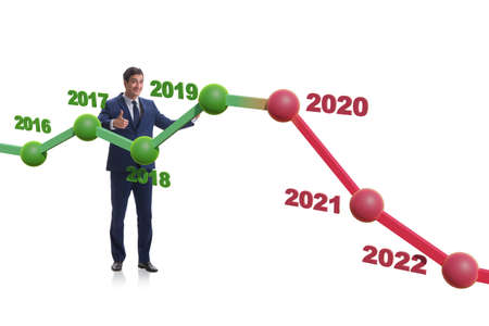 Businessman in market crash concept