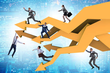 Businessman in business chart concept