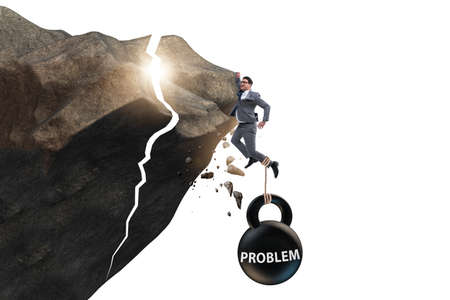 Concept of problem with businessmanの写真素材