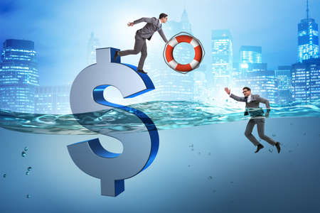 Dollar currency devaluation and exchange rate concept