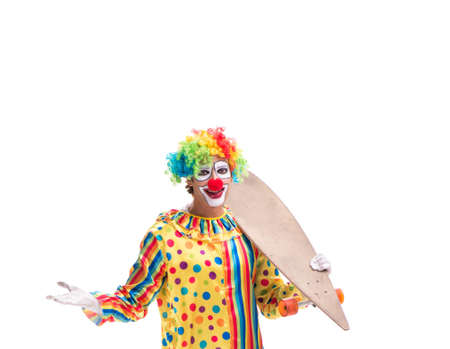 The funny clown isolated on white backgroundの写真素材