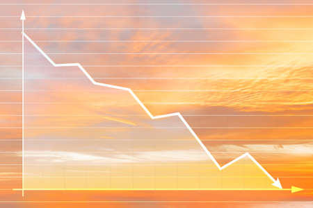 Recession and crisis concept with the decline chart