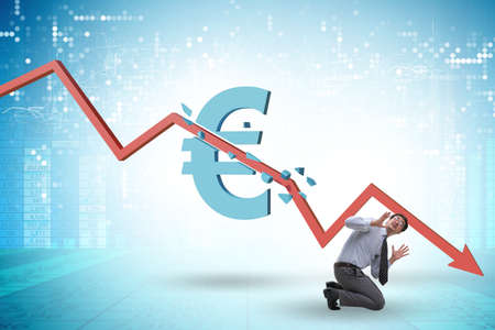 Concept of economic crisis and euro inflationの写真素材