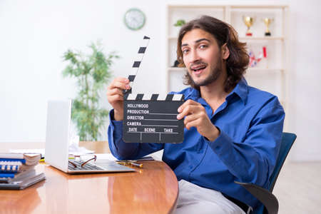 Movie director working in the studioの写真素材