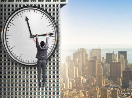 The businessman in time management concept