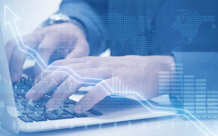 The businessman in trading and finance concept