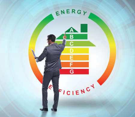 Businessman in energy efficiency concept