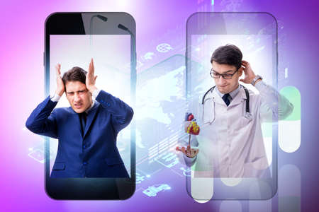 Telemedicine concept with remote diagnostics and consultation