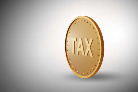 Tax concept with the gold coin - 3d renderingの写真素材