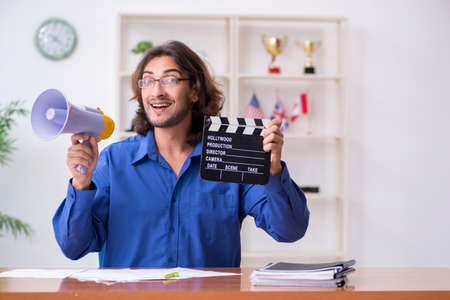 Movie director working in the studioの写真素材