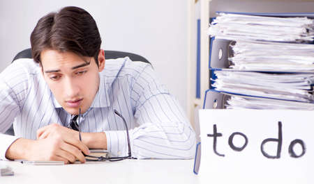 Businessman failing to deliver his to-do listの写真素材