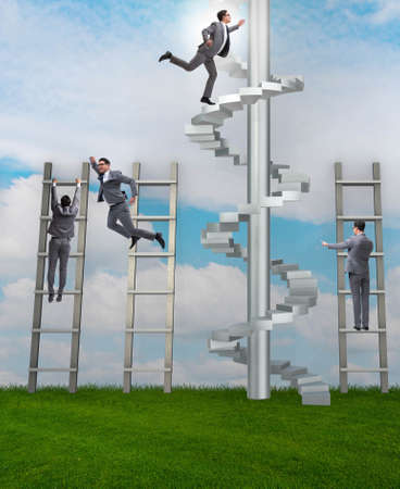 Competition concept with businessman beating competitorsの写真素材