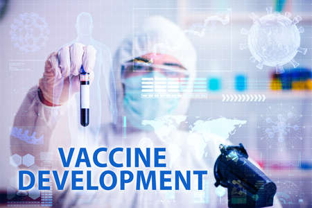 Coronavirus covid-19 vaccine development conceptの写真素材