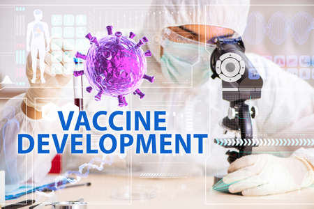 Coronavirus covid-19 vaccine development conceptの写真素材