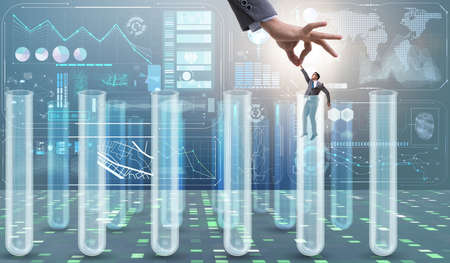 Artificial intelligence concept with businessman out of tubeの写真素材