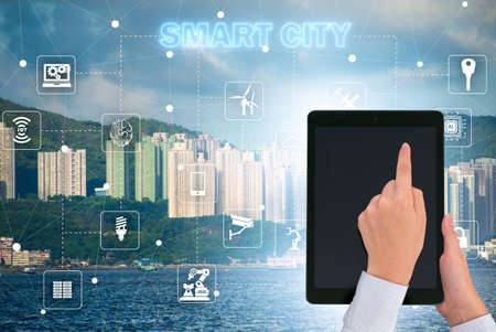Smart city in innovation conceptの写真素材