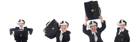 Businessman clown isolated on whiteの写真素材