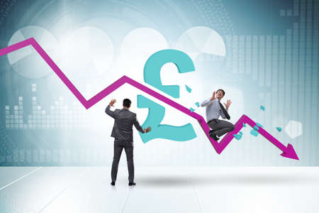 Concept of economic crisis and gbp pount inflationの写真素材