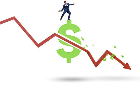 Concept of economic crisis and dollar inflation