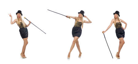 Woman in fashion concept isolated on whiteの写真素材
