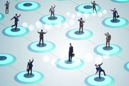 Concept of social distancing in covid-19 pandemic worldの写真素材