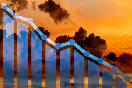 Recession and crisis concept with decline chart