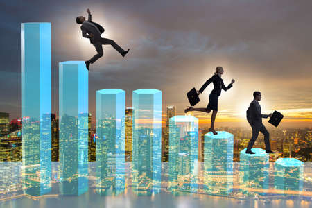 Crisis concept with declining chartの写真素材