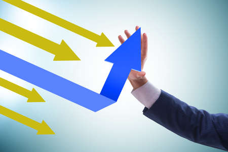 Economic recovery concept with the line charts