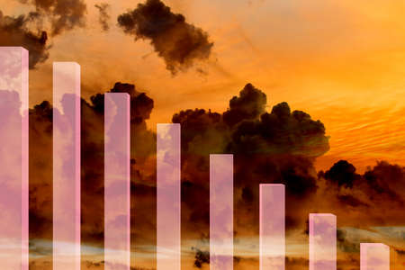 Recession and crisis concept with decline chartの写真素材