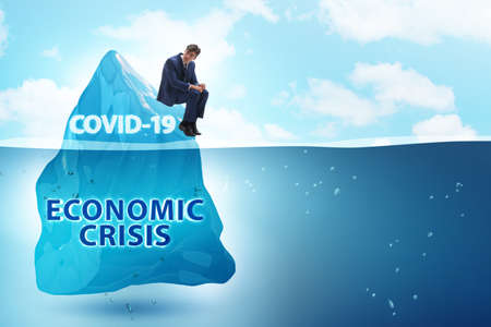 Economic crisis concept in coronavirus covid-19の写真素材