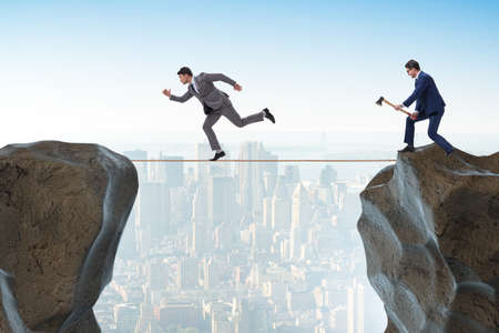 Concept of unethical business competitionの写真素材