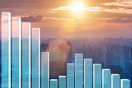 Recession and crisis concept with the decline chart