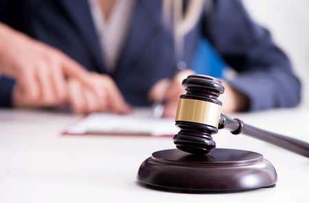 The judge and his gavel in law concept