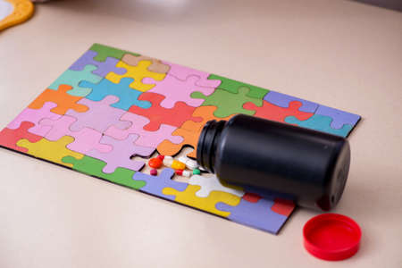 Doctor and patient suffering from Alzheimer disease