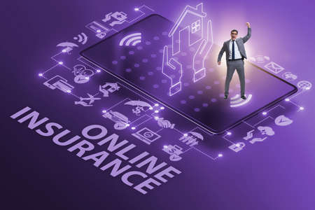 Concept of buying insurance online over internet