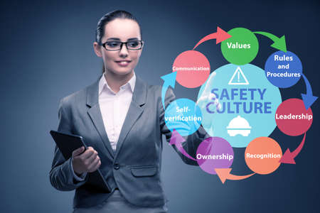 Businesswoman in safety culture conceptの写真素材