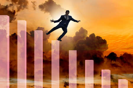 Crisis concept with declining chartの写真素材