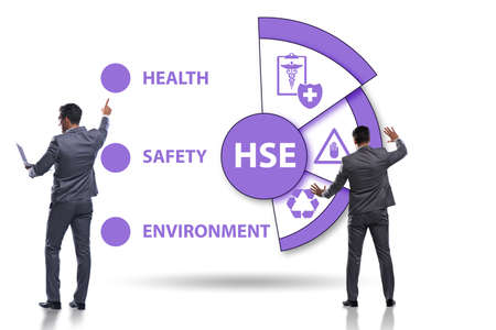 HSE concept for health safety environment with the businessmanの写真素材